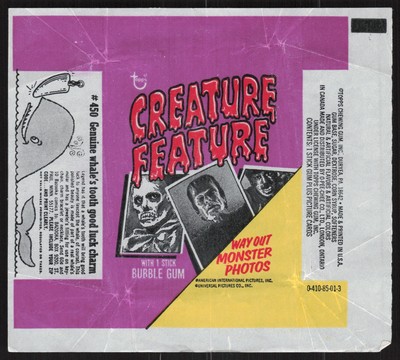 1973 Topps Creature Feature Opened Wax Pack Wrapper BB645 | eBay