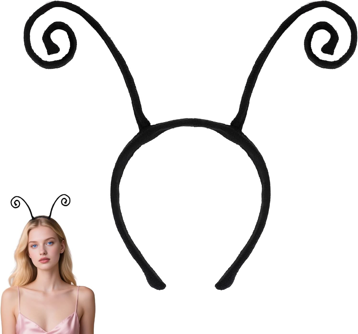 Ladybug Pattern Single Butterfly Antenna Headband, Black Ladybug Moth Bee Ant Antenna ...