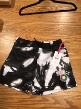 Justice Printed EDF Sweatshorts Black And White Girls Large 12/14 NWT