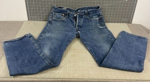 Levi's 501XX Button Fly Indigo Denim Jeans Naturally WORN 33x34 - Picture 1 of 12