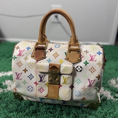 Louis Vuitton Murakami White Multicolor Monogram Speedy 30 Handle