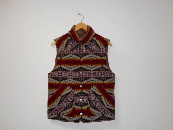 Pendleton Native Wool Down Vest S Native Pattern … - image 1