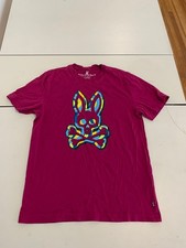 Psycho Bunny T-Shirt Medium Size 5 Plum Ash Psydellic Logo Desinger Luxury Skull