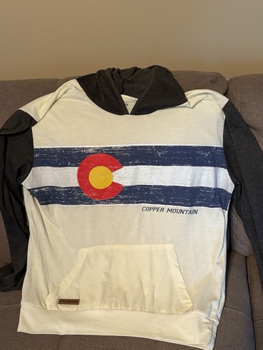 Uluru Copper Mountain Kangaroo Pocket Colorado Patch Drawstring Hoodie Medium