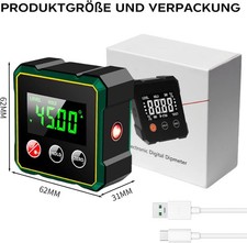 Neigungsmesser mit Laser 360° Digital Winkelmesser Magnet LCD Winkelmessgerät～