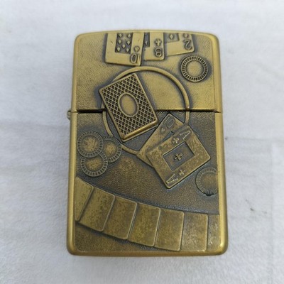 Vintage Zippo 1998 Barrett Smythe Blackjack/Casino Table Brass Finish Lighter