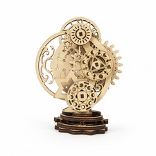 Steampunk Gear Clock 3D Wooden Puzzle DIY Model Kit Desk Decor 5 in