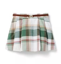 NEW Janie And Jack Pleated Green Mini Skirt Preppy Girls Size 5