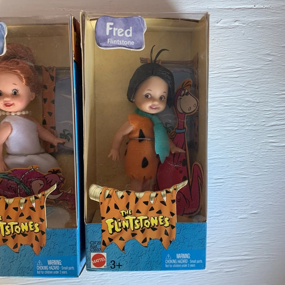 Rare Set 4 The Flintstones Barney Betty Wilma Fred Rubble’s Kelly Barbie Mattel - Image 4 of 4
