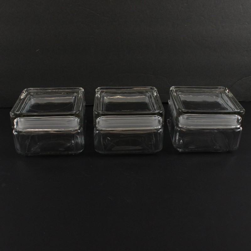 Set of 3 Vintage Federal Glass Refrigerator Food Storage Containers