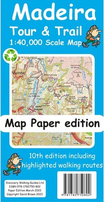Madeira Tour and Trail Map paper edition by David Brawn Folded Book