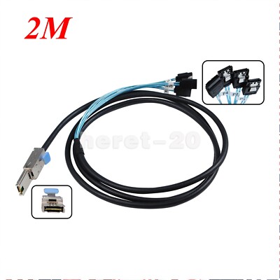 Mini Sas SFF-8088 TO 4x SATA 7Pin Mini-SAS Male TO SATA Adapter Cable 2M