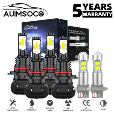 For Toyota Corolla 2001 2002 2003 2004 6500K White LED Headlight Fog Light Bulbs