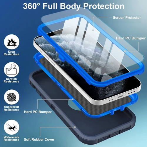 Coque pour iPhone 12/12 Pro Max Coque Téléphone Antichoc Résistante + Verre Trempé - Photo 20 sur 43