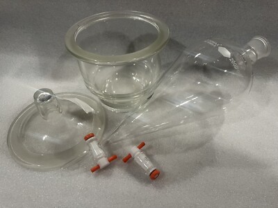 KIMAX 38 KIMBLE 2000ML SQUIBB SEPARATORY FUNNEL WITH OTHER PYREX ...