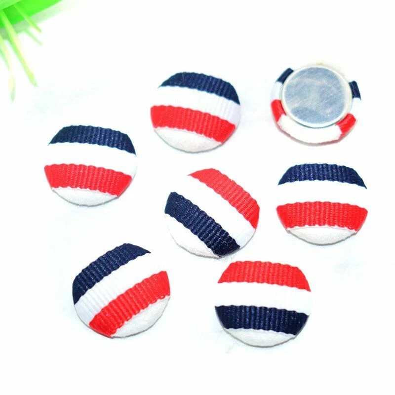 50pcs/lot Jacquard Flag Covered Buttons 18mm Round Flat Backs Button Sewing Craf - Image 4 of 4