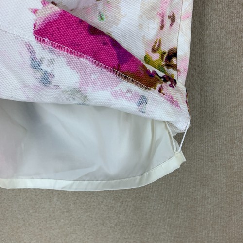 Falda corta para mujer Liz Claiborne 10 (32x21) blanca floral mini lápiz - Imagen 7 de 17