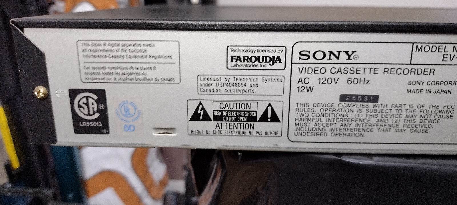 SONY EVC25 Video8 8mm Video 8 HiFi Stereo Player Recorder VCR eBay