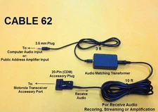 Cable 62 Motorola CDM CDM750 CDM1250 CDM1550 CM300D Recording Streaming Audio