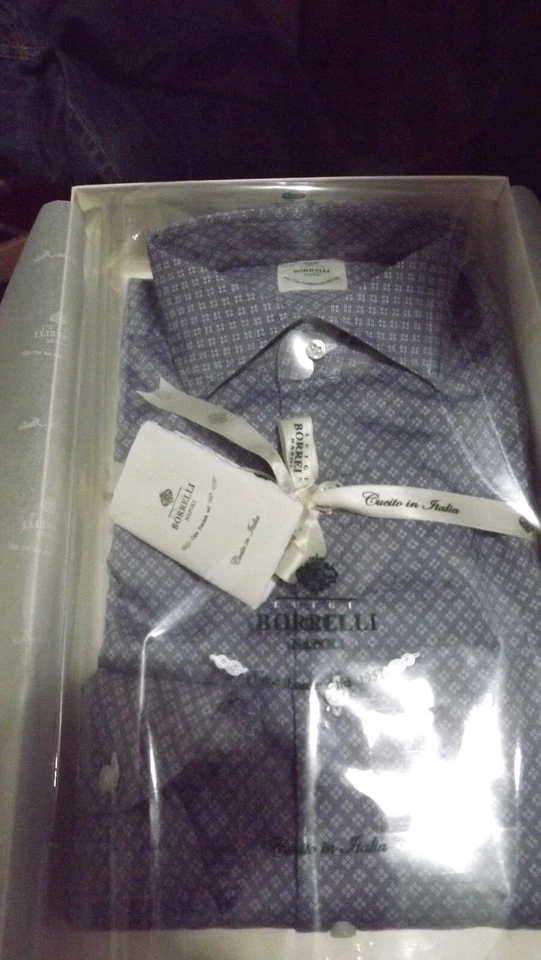 BORRELLI NAPOLI REALE SARTORIA 1°LINEA CAMICIA 44 COTONE FATTA A MANO   sh105400 - Immagine 3 di 4