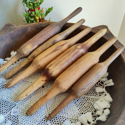 Vintage Primitive Original Handmade Tortilla Bread Bakers Wooden Rolling Pin E60