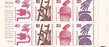 GERMANY BERLIN 1974 COMPLETE BOOKLET W/ PANE 2EA OF 10PF 20PF 30PF 40PF MI H39C1