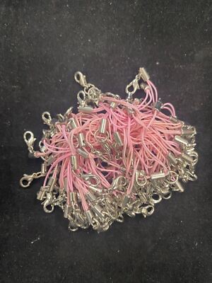 200X    Mobile/Cell Phone Straps with Lobster Claw Clasps  ''Pink''