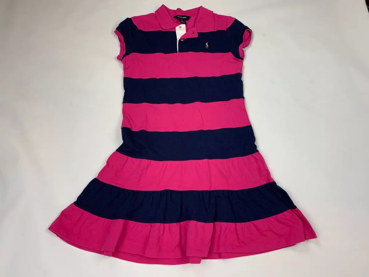 Blue striped top polo dress
