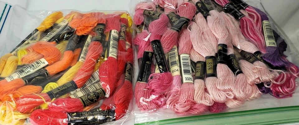 Lot 150 Skeins of DMC 25 6 Ply Mouline Embroidery Thread in a Rainbow Assortment - Image 4 of 4