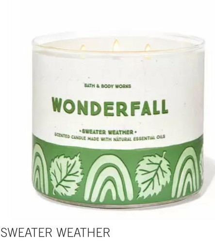 BATH & BODY WORKS  2021 "WONDERFALL SWEATER WEATHER" 3-WICK CANDLE 14.5 OZ NEW  - Picture 2 of 6