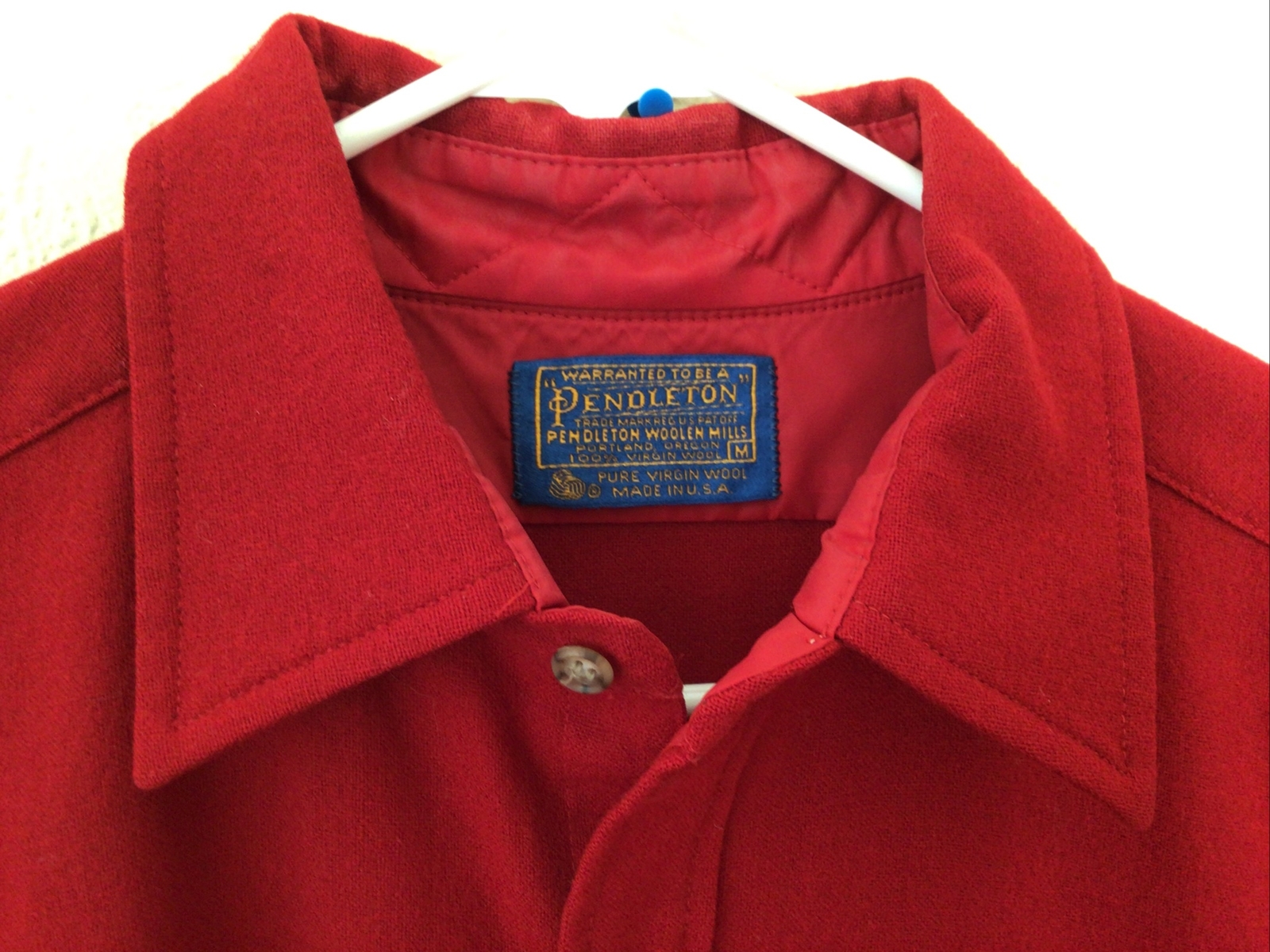Pendleton Vintage Men Wool Button Front Shirt Red… - image 5
