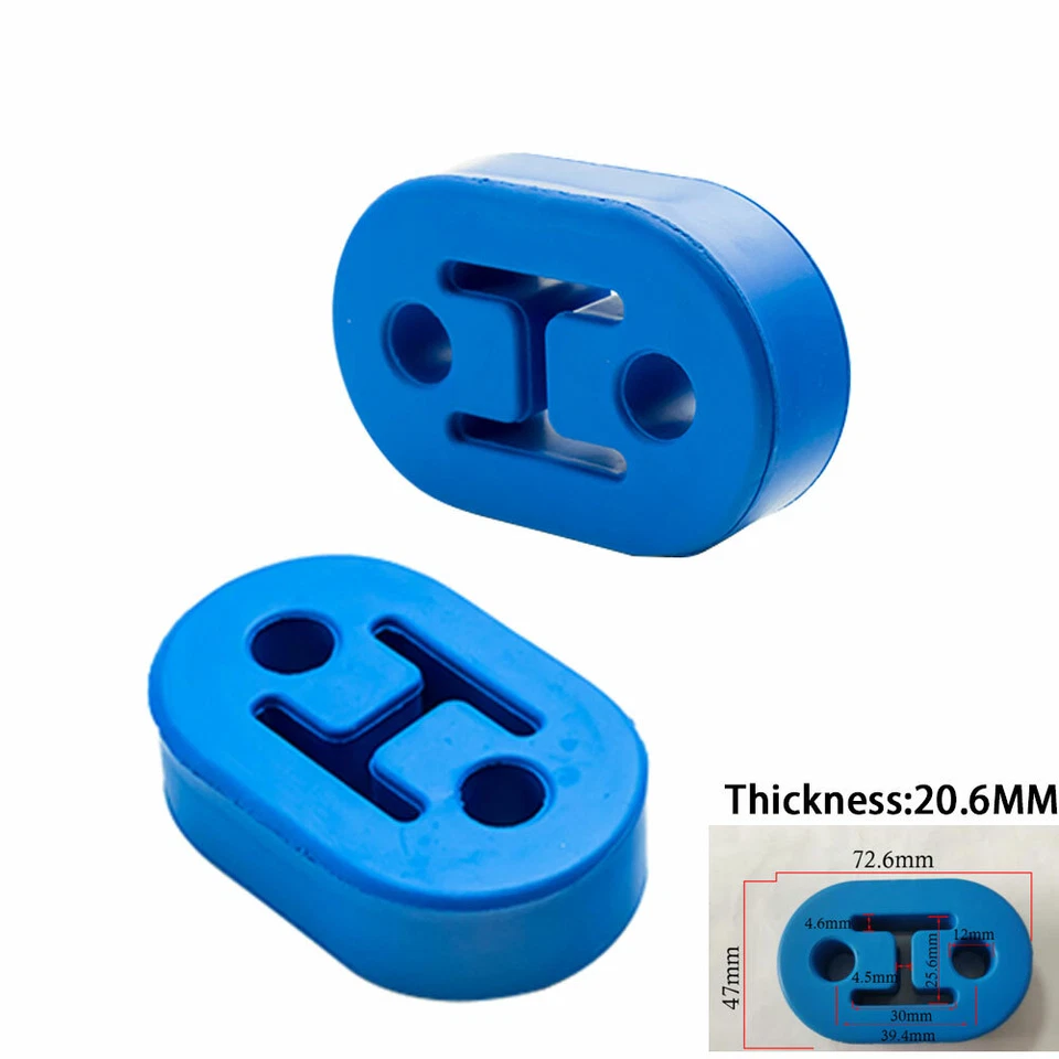 Juego de montaje de escape aislador de goma ojal suspensión buje soporte de varilla de coche azul Foto 2 de 4