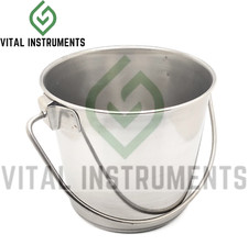 Bucket Pail 1 Qt Stainless Steel Dog Kennel Farm Water Milk Feeding Heavy Duty