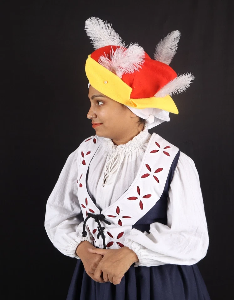 Landsknecht шляпа, Ренессанс фестиваль шляпа, Ренессанс шерстяная шапка, перо шляпа - Изображение 4 из 4