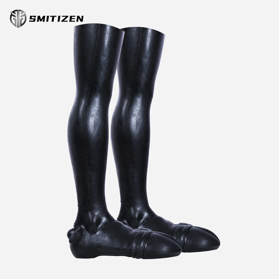 Botas de silicone Smitizen casco de touro de vaca sapatos pretos fantasias de monstro para Halloween - Imagem 4 de 4
