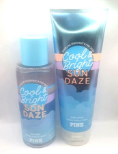 VICTORIA'S SECRET PINK COOL  BRIGHT SUN DAZE BODY MIST  LOTION SET OF 2 