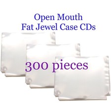 Open Mouth Outer Plastic Sleeves for CD FAT TYPE DOUBLE Jewel Cases 300 pieces
