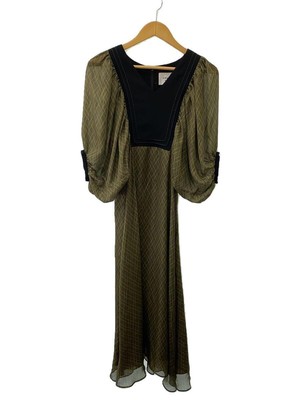 AMERI AMERICA / GEOMETRIC RHOMBUS DRESS / S / POLYESTER / KHAKI 