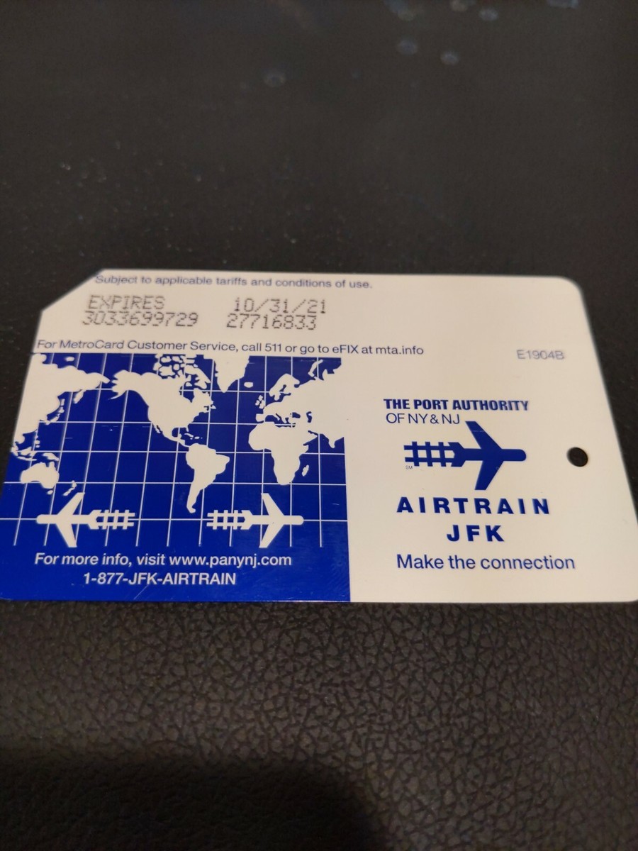Metrocard JFK AirTrain Port Authority (Blue) NYC Subway MTA