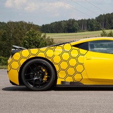 Car Accessories Body Waist Line Sticker Honeycomb Graphic Decor Hexagon Decal