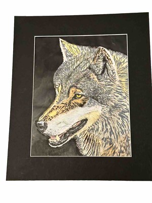 Mark Leary Wolf Kunst Aquarell Gemälde Porträt eines Wolfes