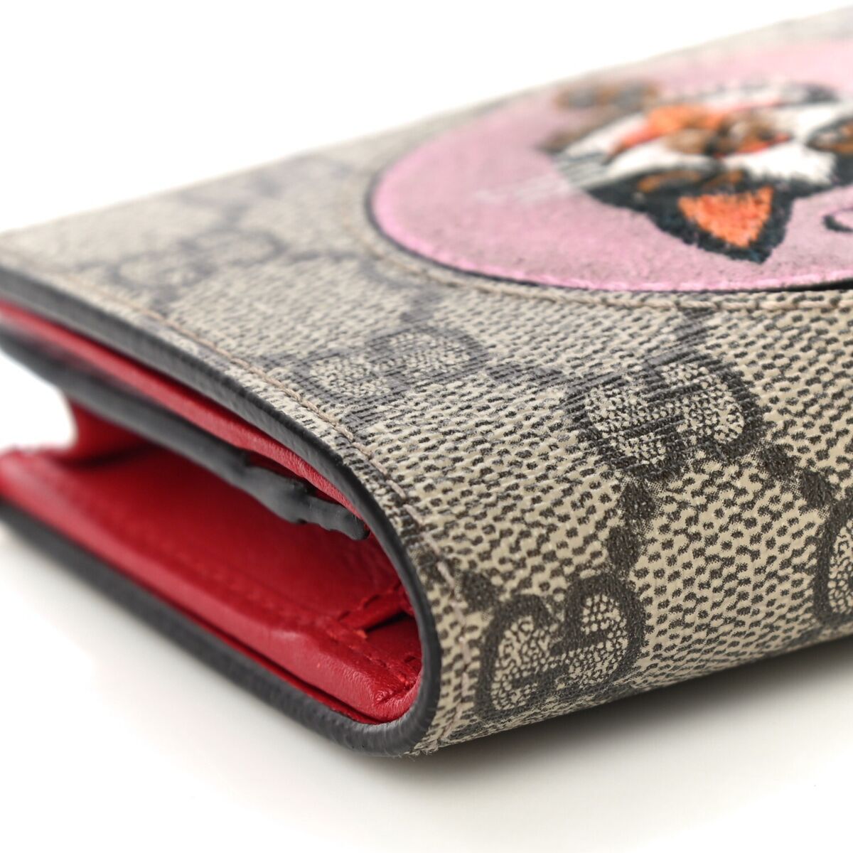 Gucci Dog Brown 25 GG Card Case Pink Leather Small Wallet Gucci Dog Brown 25 GG Card Case Pink Leather Small Wallet