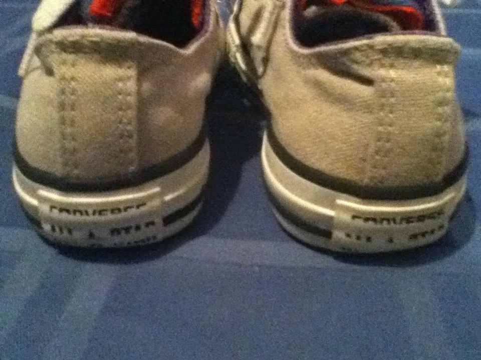 Converse All Star shoes Size 12.5 gray sneakers tennis lace ruffled tongue girls thumbnail 7