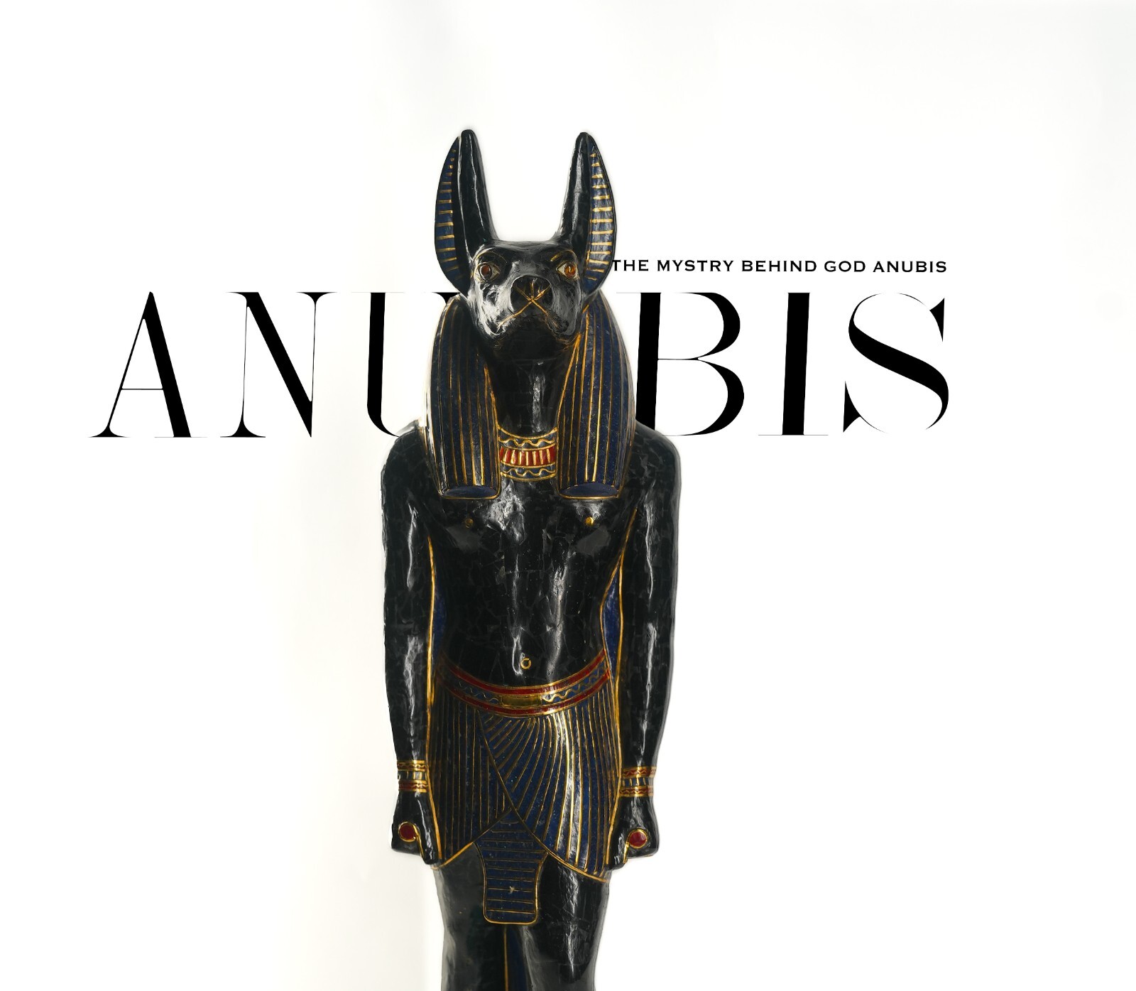 Ancient Egyptian God Anubis statue – symbolic protector deity in black resin  