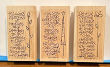 Stampin' Up "Side Kick Sayings" Set of 3 Wood Mount Rubber Stamp