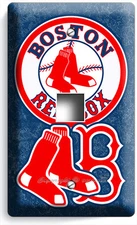 BOSTON RED SOX BASEBALL TEAM LIGHT SWITCH OUTLET WALL PLATES MAN CAVE ART DECOR