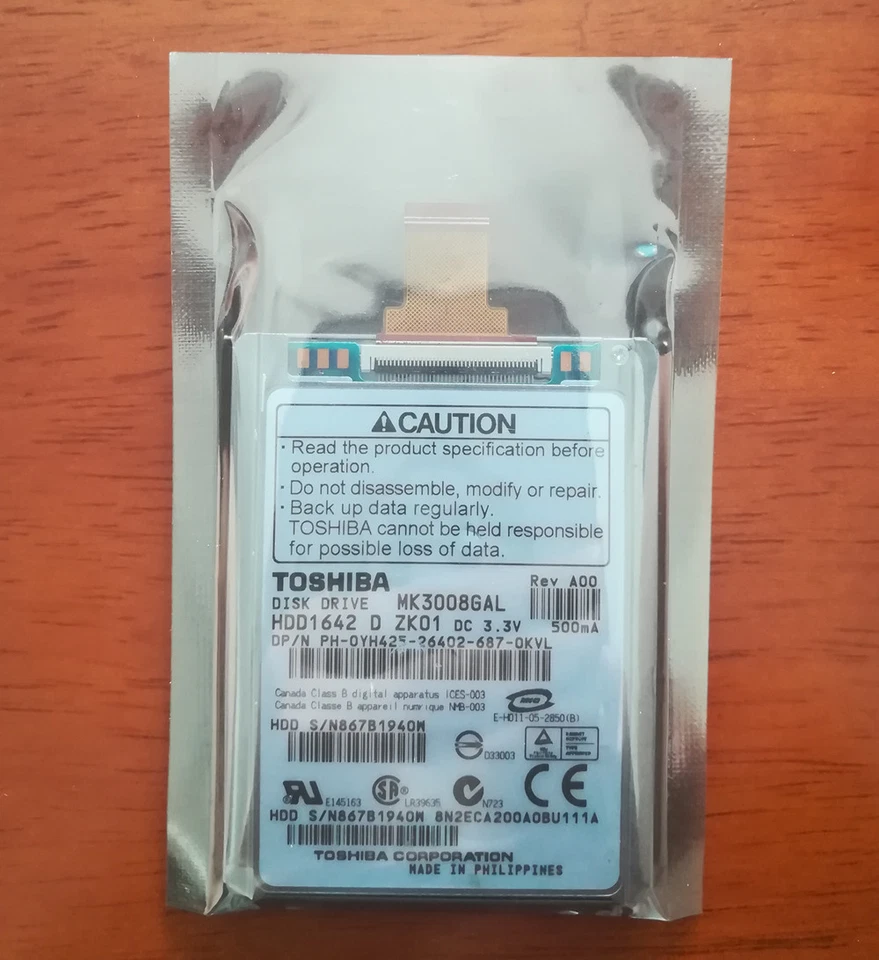 Toshiba Hard Drive MK3008GAL 30GB For iPods Classic 5, 6, 7th Gens Unused. - Image 2 of 4