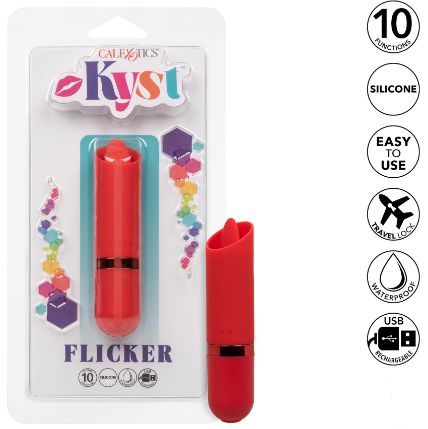 KYST FLICKER TONGUE POWERFUL WATERPROOF RECHARGEABLE BULLET VIBRATOR