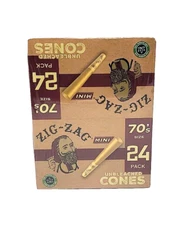 Zig Zag Unbleached Cones Mini 70s 12 Packs Of 24 total 288 ct
