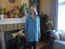 New Ann Taylor Sky Blue Wool Blend Pea Coat Size Pl
